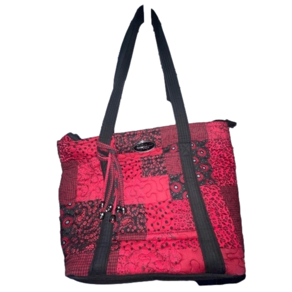 Donna Sharp Quilted Red & Black Shoulder Bag